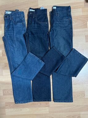 Boys Levi Blue Straight-Leg Jeans - Classic Dark Wash style 514 3 for 45